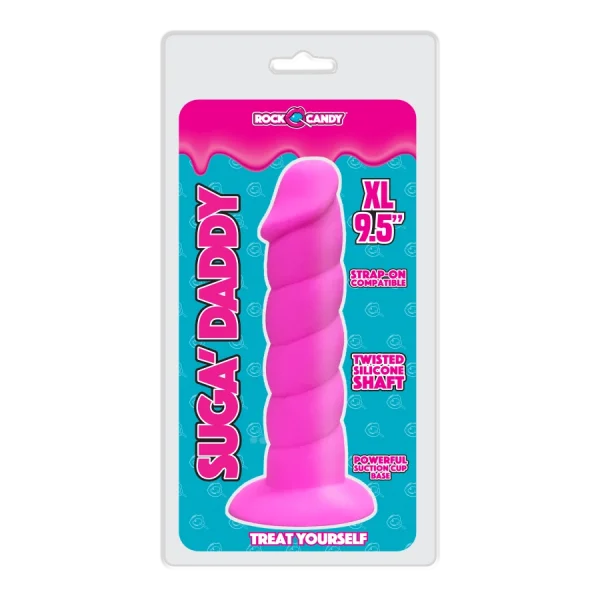 Suga Daddy 9.5" Silicone Suction Cup Dildo By Rock Candy - Pink