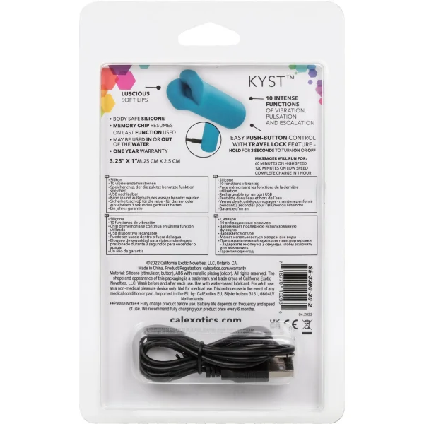 Kyst Lips Powerful Waterproof Rechargeable Bullet Vibrator By CalExotics - Blue