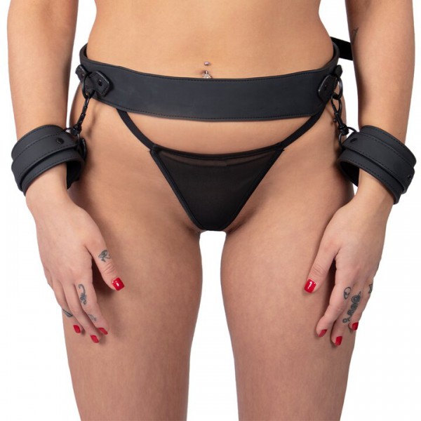 Bondara Matte PU Black Wrist to Waist Restraint