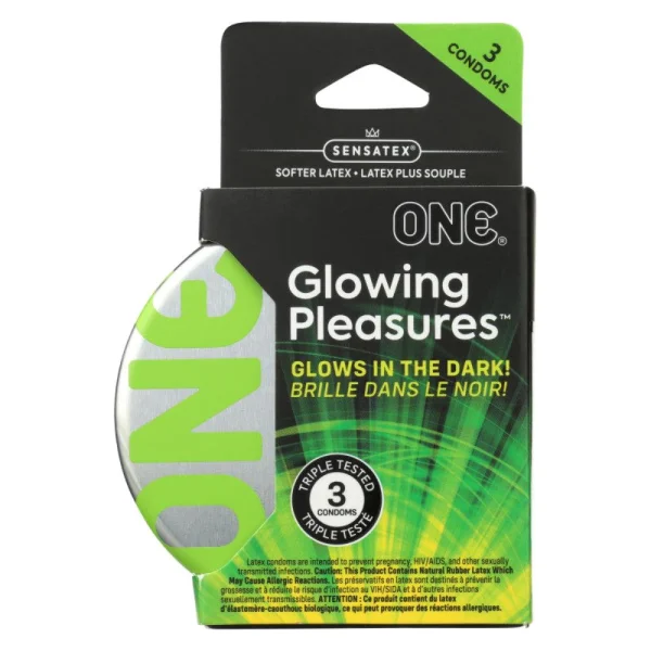 ONE Glowing Pleasure Glow-in-the-Dark Condoms — image 4 of 8