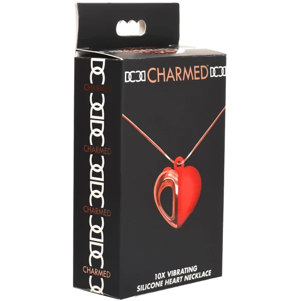 Charmed 10X Vibrating Silicone Rechargeable Heart Necklace