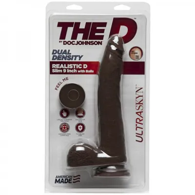 The Realistic D Slim W balls 9 Chocolat