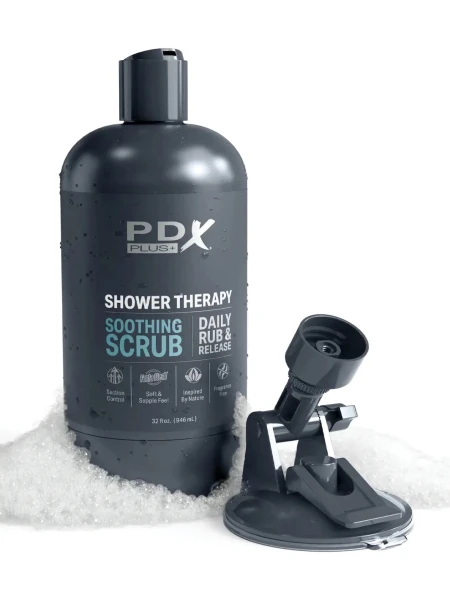 PDX Plus Shower Therapy Soothing Scrub Discreet Penis Stroker By Pipedream - Vanilla