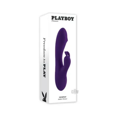 Rabbit Vibrators Playboy On Repeat Rechargeable Silicone Rotating Rabbit Vibrator Purple
