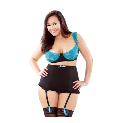 Curve Underwire Bra with Panty Teal 1X 2X