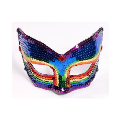 Rainbow Sequin Mask