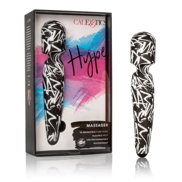 Hype Massager Rechargeable Silicone Wand Style Vibrator By CalExotics
