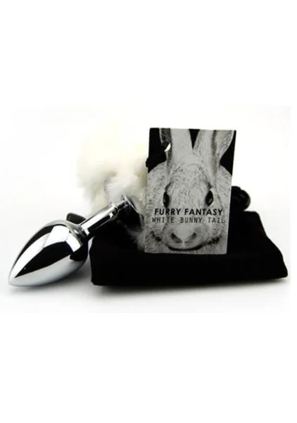 Furry Fantasy White Bunny Tail Butt Plug