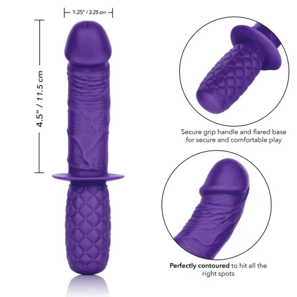 Silicone Grip Thruster G-Spot Dildo by CalExotics - Purple