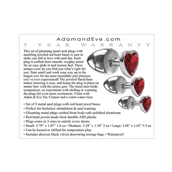 Three Hearts Gem Anal Plug Kit