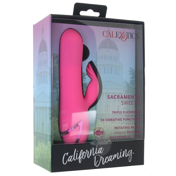 California Dreaming Sacramento Sweetie Dual Stimulation Vibrator With Rotating Beaded Shaft By CalExotics