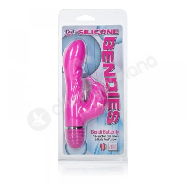 Silicone Bendies Bendi Butterfly Pink Vibrator