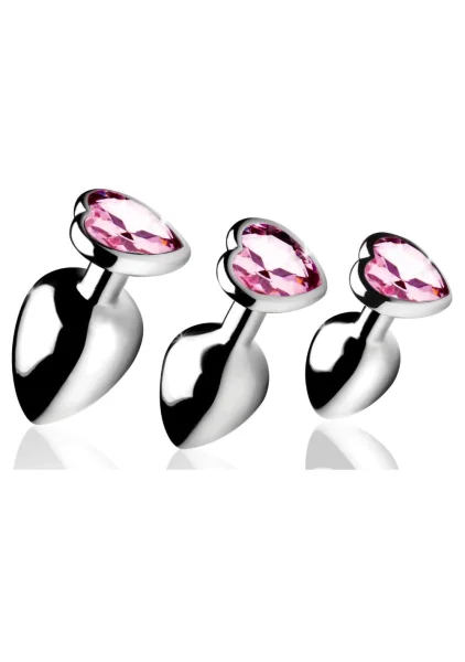 Booty Sparks Pink Heart Gem Anal Plug Set
