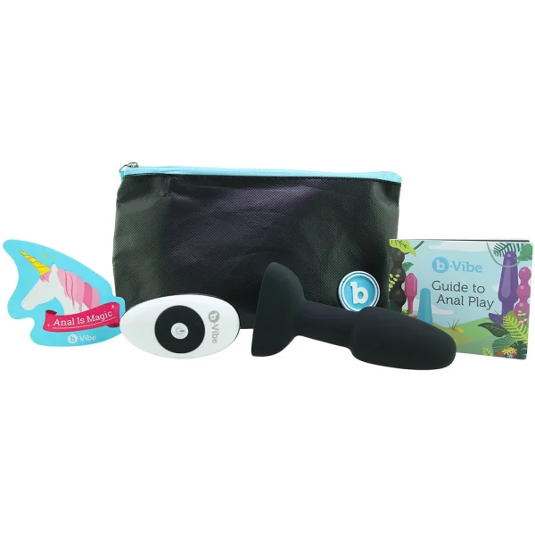 b-Vibe Rimming Plug Petite - Waterproof Remote Control Vibrating Anal Toy - Black