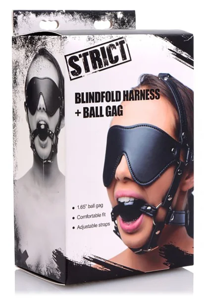 Strict - Blindfold Harness and Ball Gag