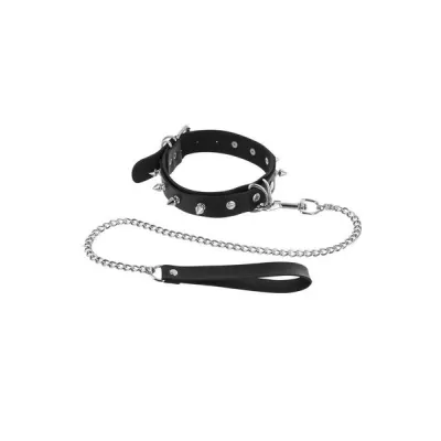 Fetish Tentation Choker with Metal Spikes and Rings