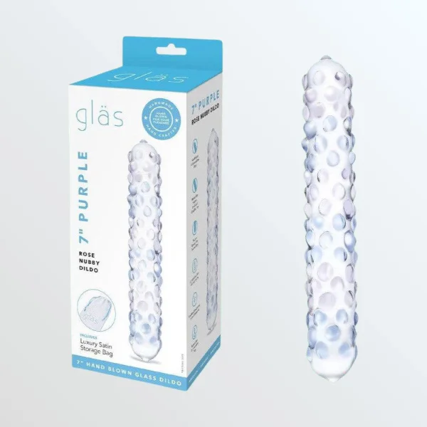 Gläs Purple Rose Nubby Glass Dildo