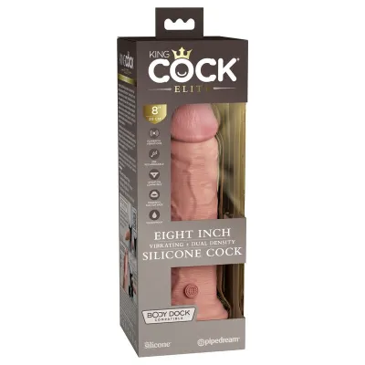 Pipedream Products King Cock Elite 8 Vibrating Silicone Cock Light