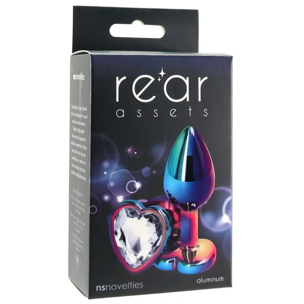 Rear Assets - Multicolor Heart - Small - Clear