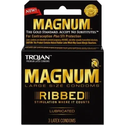 Trojan Magnum Ribbed 3 Pack