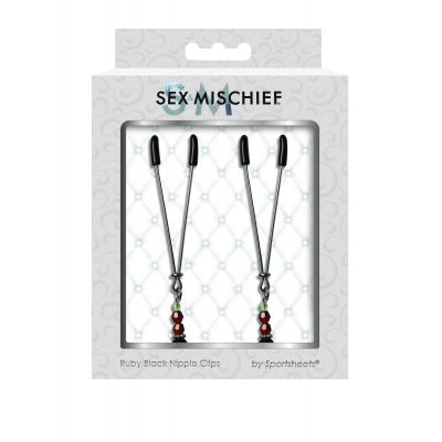 Ruby Black Nipple Clips