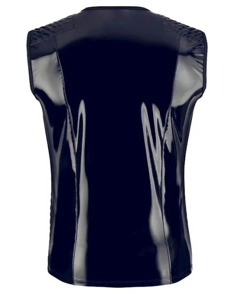Vinyl Biker Shirt - Black - Small