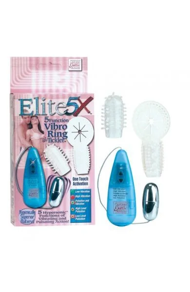 Elite 5X 5 Function Vibro Ring Tickler Blue — image 6 of 6