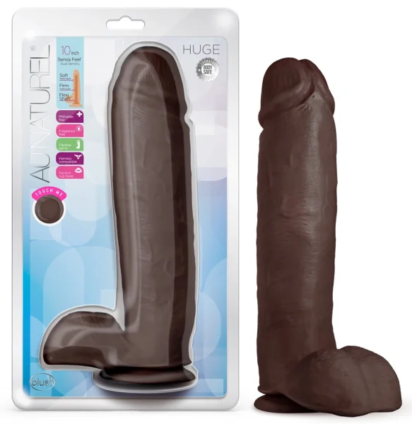 Au Naturel - Huge - 10 Inch Dildo - Chocolate