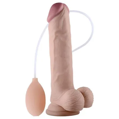 Lovetoy Cumming Softee 9 Inch Soft Ejaculation Dildo with Balls
