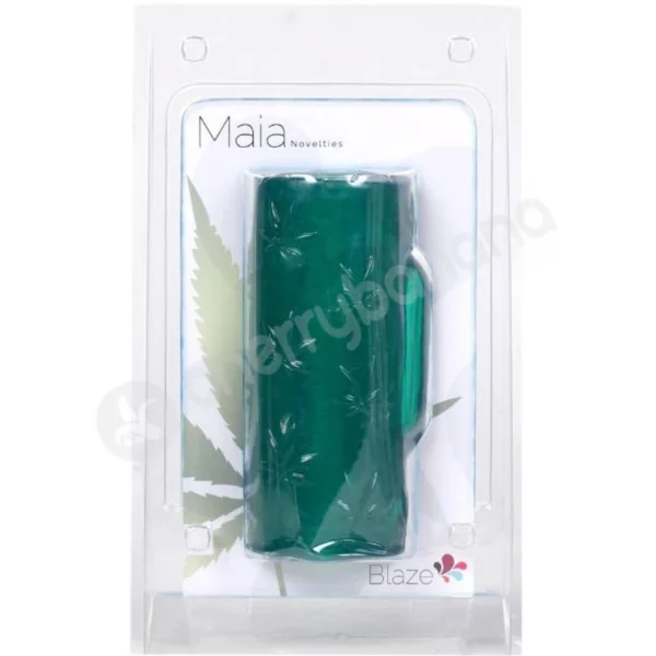 Maia Blaze Green Marijuana Leaf Stoker With Vibrating Bullet