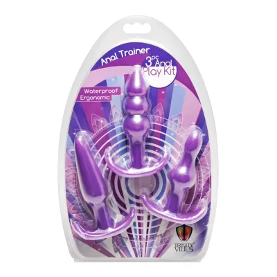 Anal Trainer 3 Piece Anal Play Kit Purple