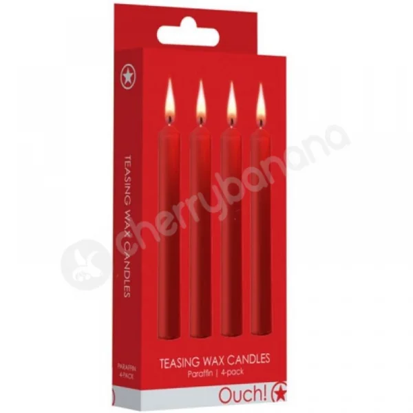 Ouch Teasing Red Paraffin Wax BDSM Candles 4 Pack