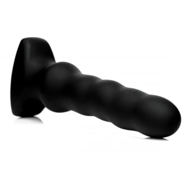 Rippled Swirling Anal Plug With Wireless Remote
