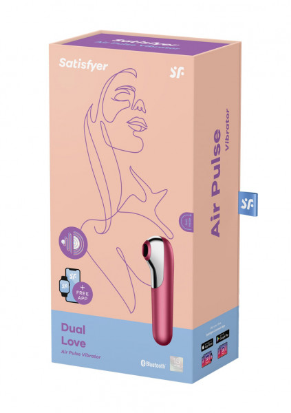 Dual Love Air Pulse Vibrator - Red - Best Clit Stimulator