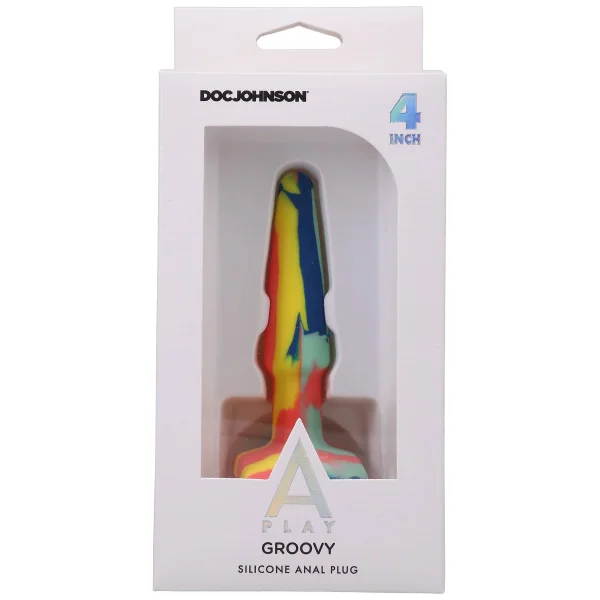 A-Play Groovy Silicone Anal Plug 4 Inch - Sunrise