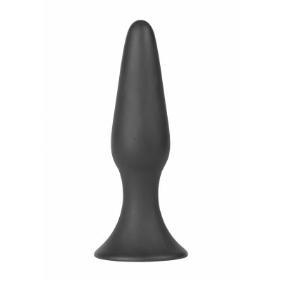 NATHAN small conical butt plug with suction cup Black Glass Butt Plug