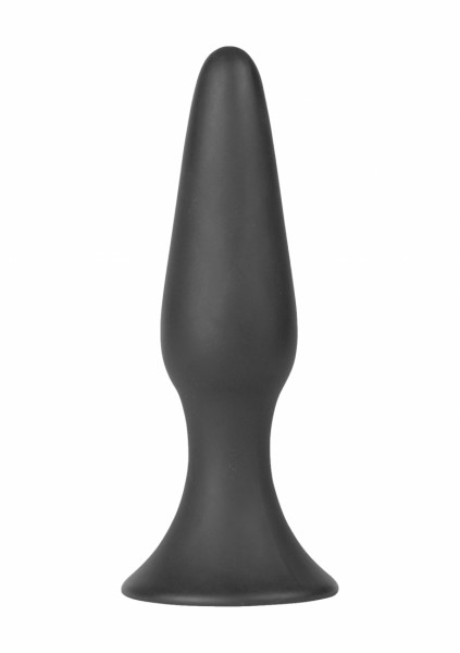 NATHAN small conical butt-plug with suction cup - Black - Glass Butt Plug