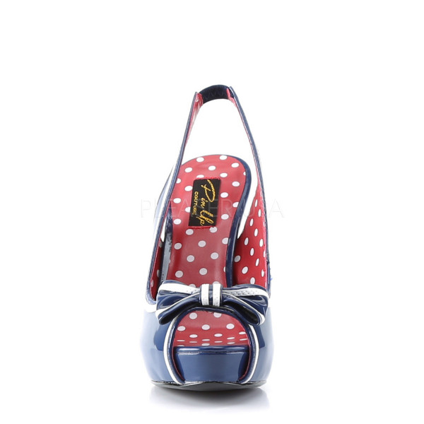 BETTIE-05 - 4 1/2" Heel, 1" Hidden P/F Peep Toe Slingback Sandal W/ Bow — image 6 of 8