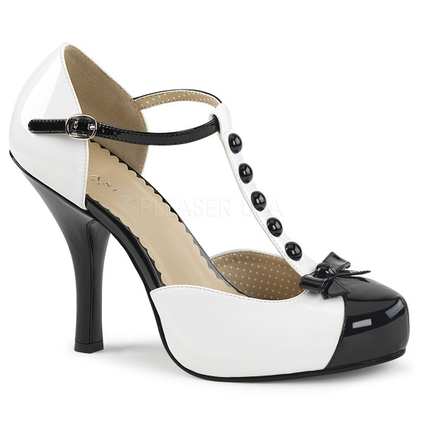4 1/2 inches Heel, 3/4 inches PF T-Strap Pump W/Bow — image 5 of 12