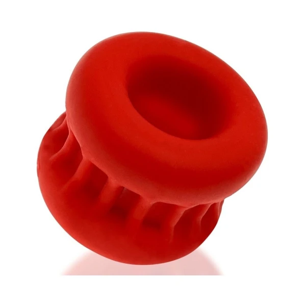 Extreme Bondage Gear:  Oxballs Ultracore Core Ballstretcher With Axis Ring Red Ice