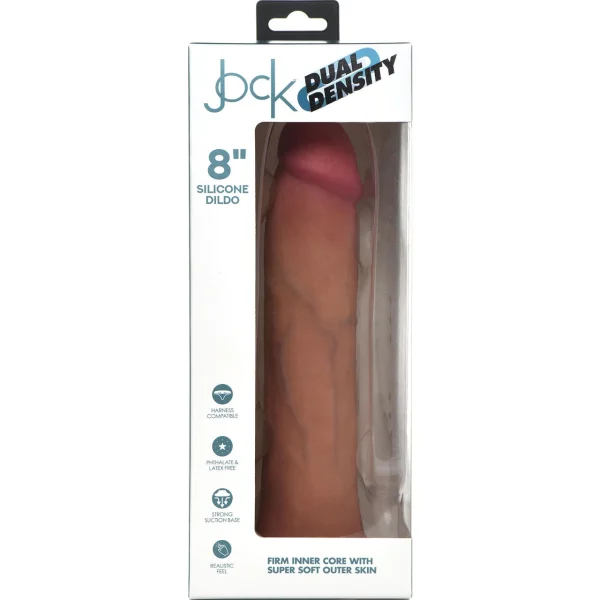 Jock Dual Density 9.25" Realistic Silicone Suction Cup Dildo - Vanilla
