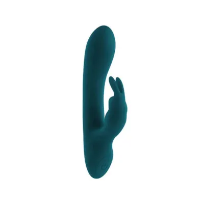 Rabbit Vibrators Playboy Lil Rabbit Rechargeable Silicone Dual Stimulation Vibrator Deep Teal