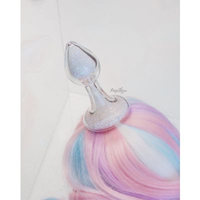 Crystal Delights Pony Tail Plug Glass with 4 Tail Colors