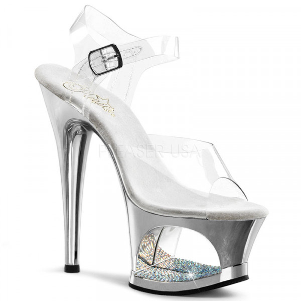 MOON-708DMCH - 7" Heel, 2 3/4" Cut-Out PF Ankle Strap Sandal — image 5 of 25