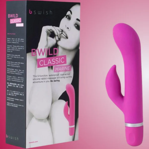 B Swish Bwild Classic Marine Rabbit Vibrator - Cerise