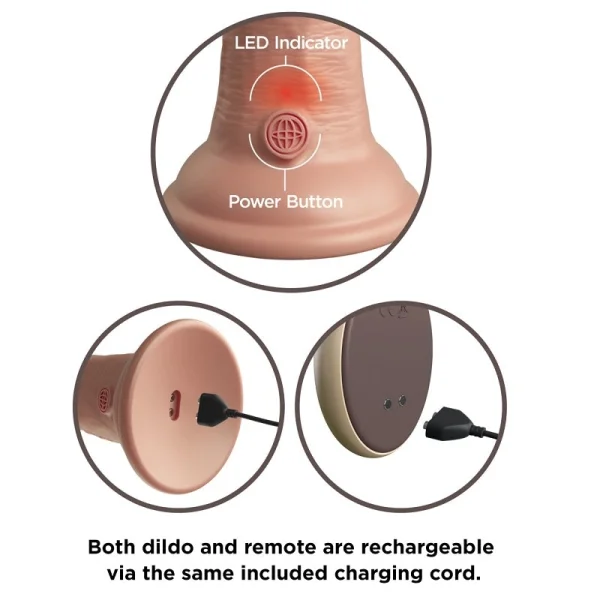 King Cock Elite 9 Inch Dual Density Vibrating Cock Flesh Pink