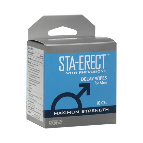 Sta-erect With Pheromone Delay Wipes For Men 10 Pack