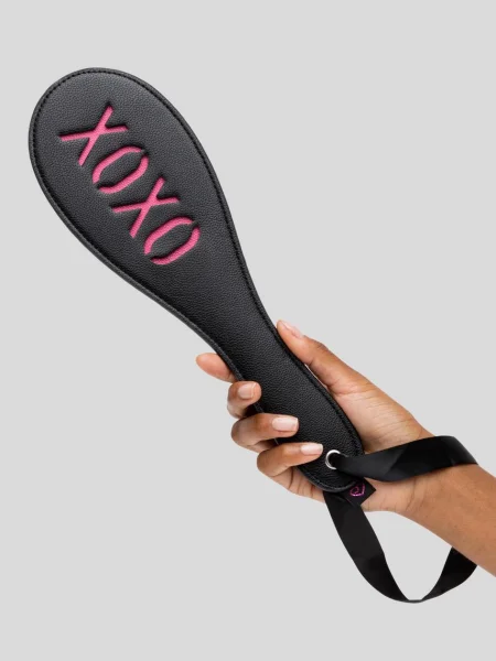 Bondage Boutique Faux Leather Spanking Paddle Pink XOXO