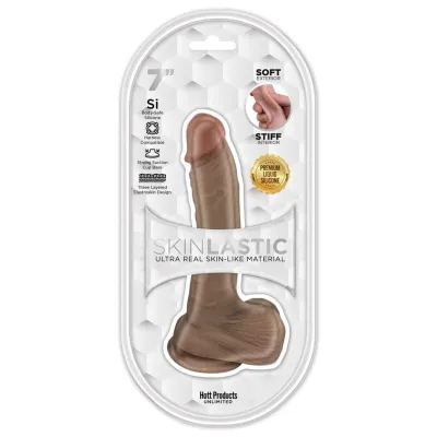 Skinsations Skinlastic Sliding Skin Dildo 7 Inch With Suction Base