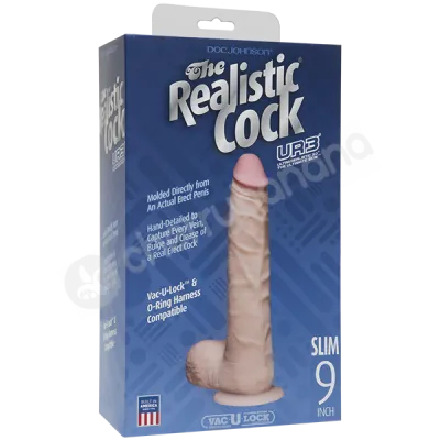 The Realistic Cock Slim Flesh 9 Dildo With Balls